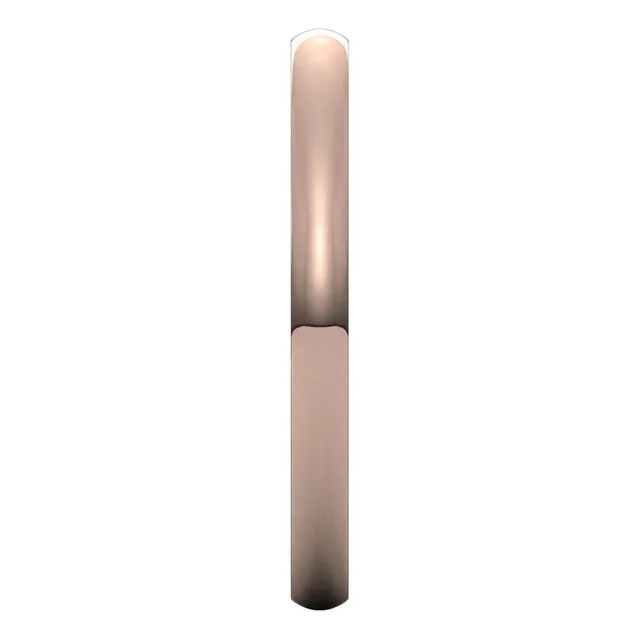 10K Rose Gold Domed Light Comfort Fit Wedding Band, 2 mm Wide