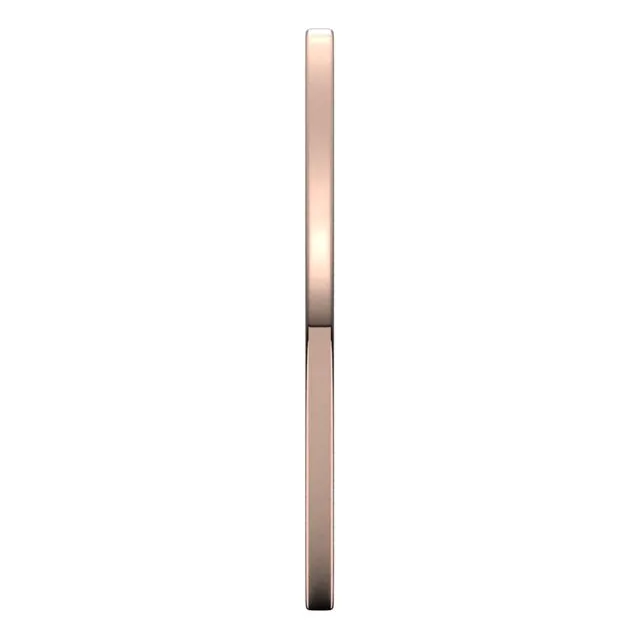 10K Rose Gold Flat Comfort Fit Light Wedding Band, 1 mm Wide