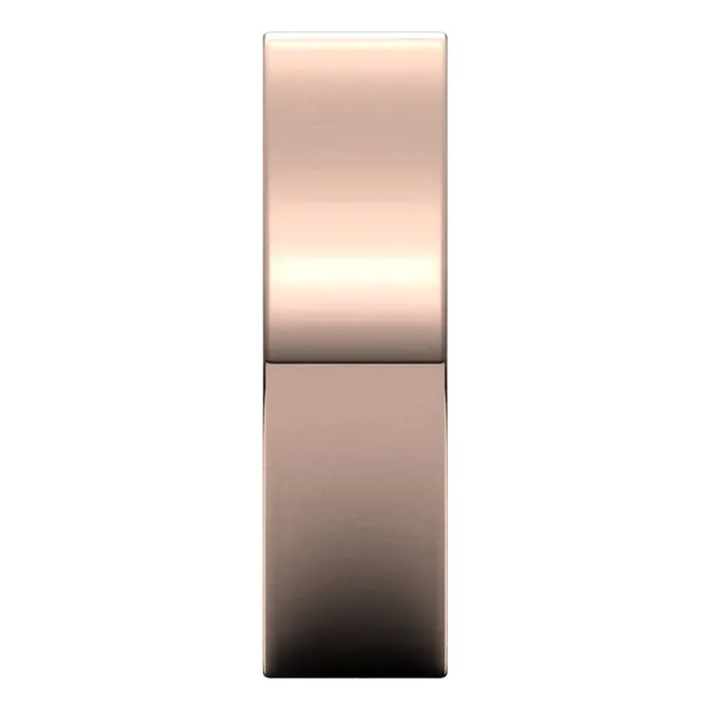10K Rose Gold Flat Comfort Fit Wedding Band, 6 mm Wide