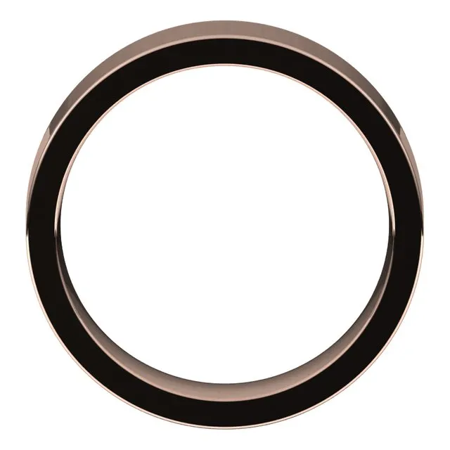 10K Rose Gold Flat Comfort Fit Wedding Band, 6 mm Wide