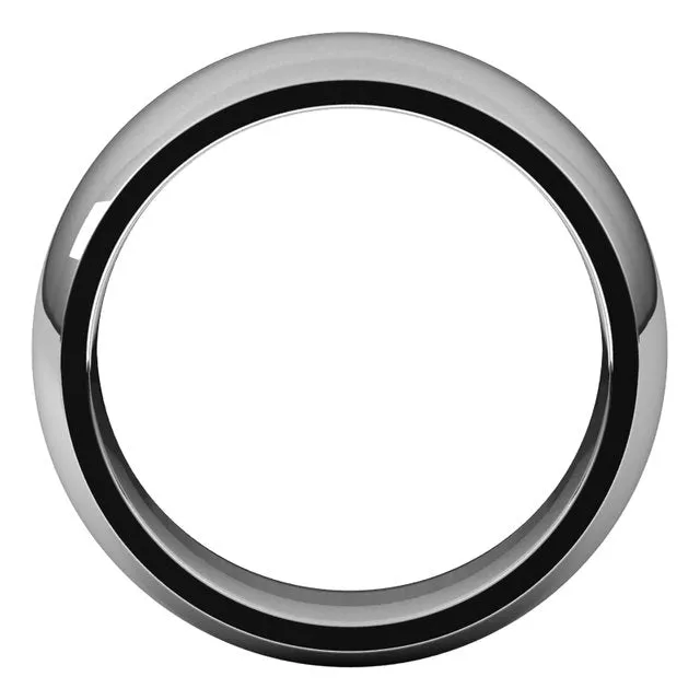 10K White Gold Domed Comfort Fit Wedding Band, 8 mm Wide