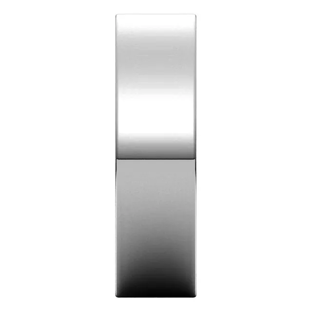10K White Gold Flat Comfort Fit Wedding Band, 6 mm Wide