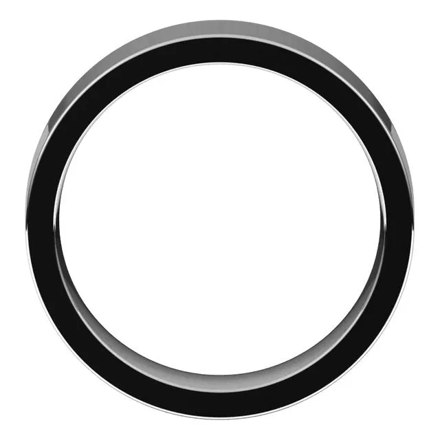 10K White Gold Flat Comfort Fit Wedding Band, 6 mm Wide