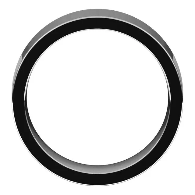 10K White Gold Flat Comfort Fit Wedding Band, 7 mm Wide