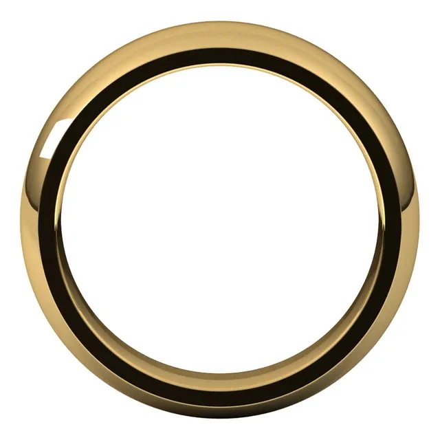 10K Yellow Gold Domed Comfort Fit Wedding Band, 6 mm Wide