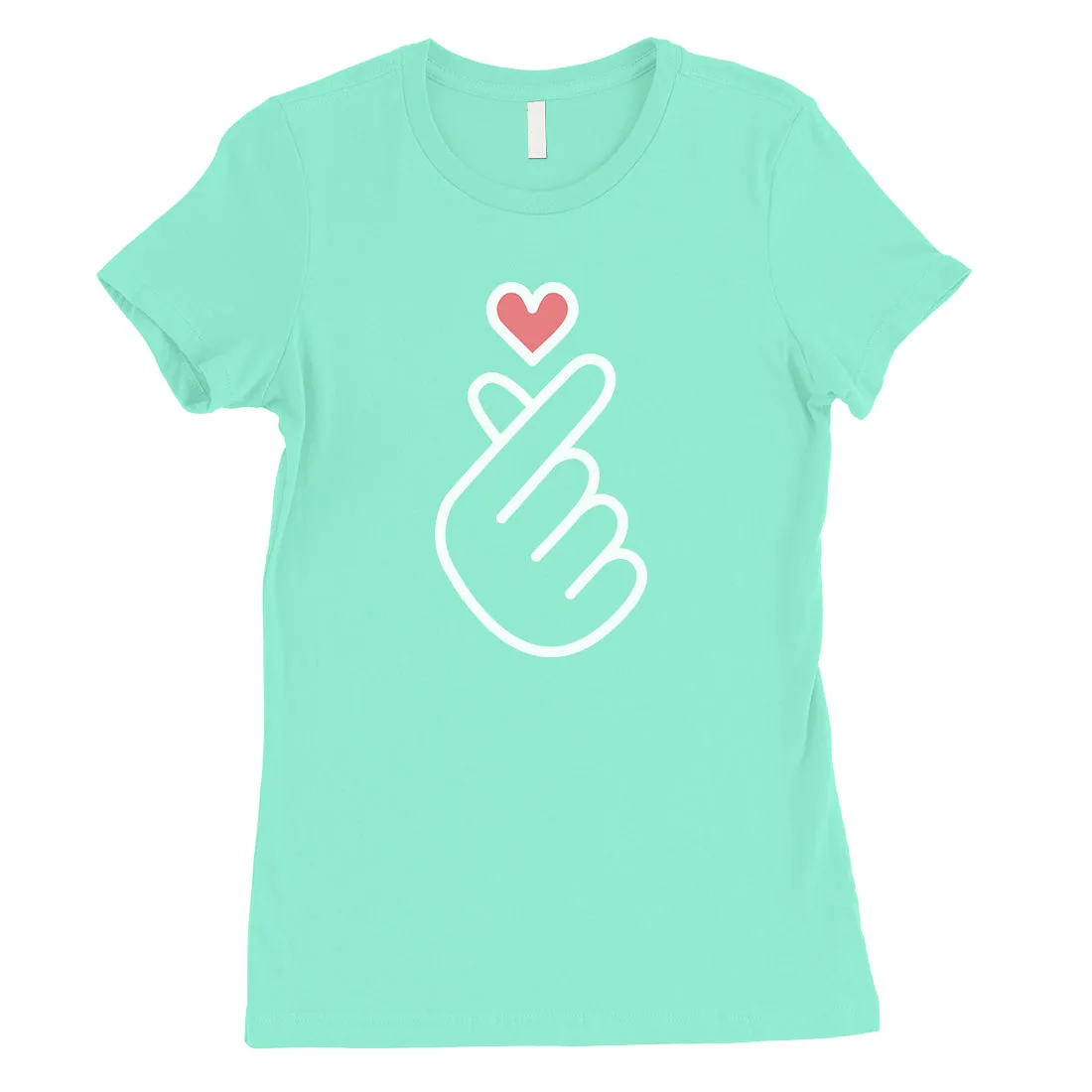 365 Printing Finger Heart Womens Wonderful Sweet T-Shirt Gift for Girlfriend