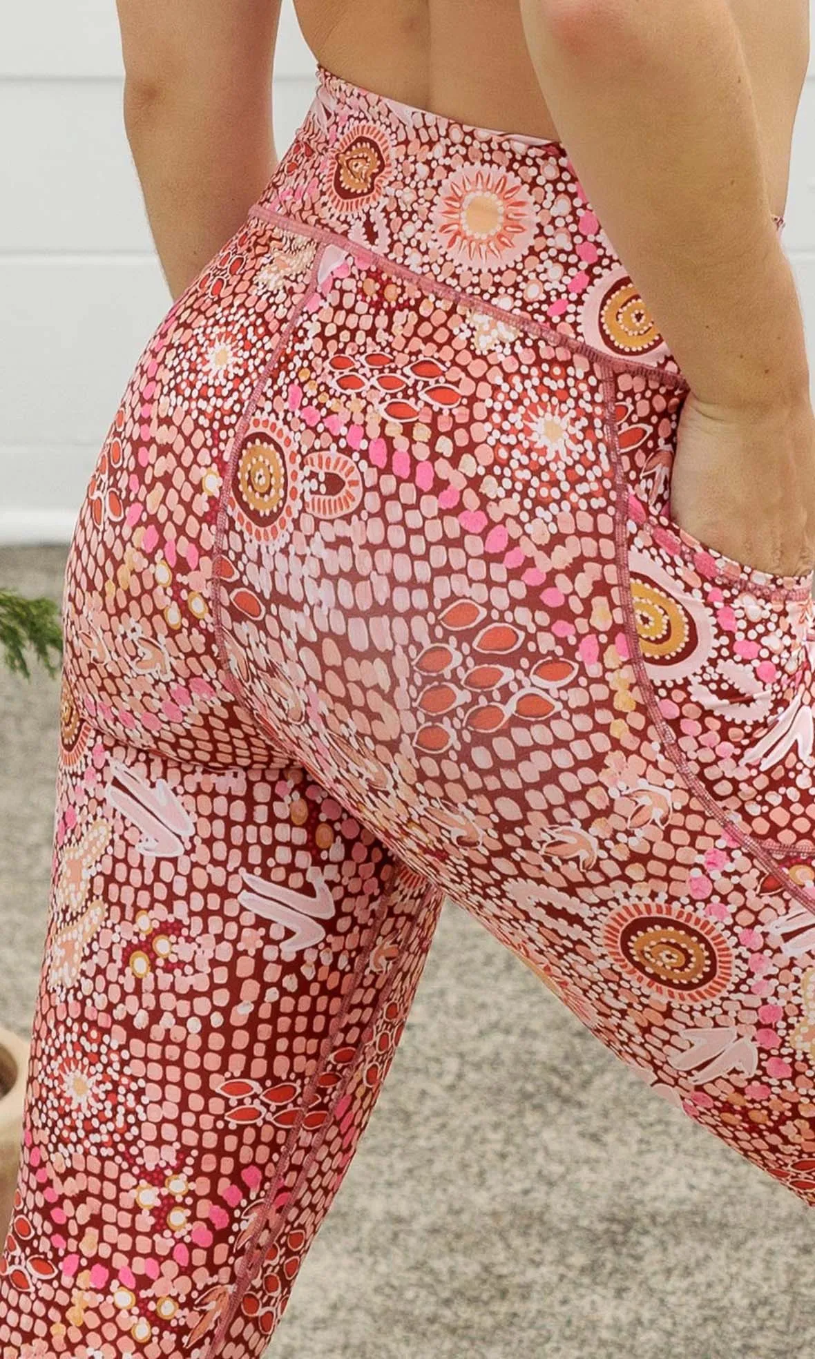 Aboriginal Art Adults Luxe Leggings Kalkatungu