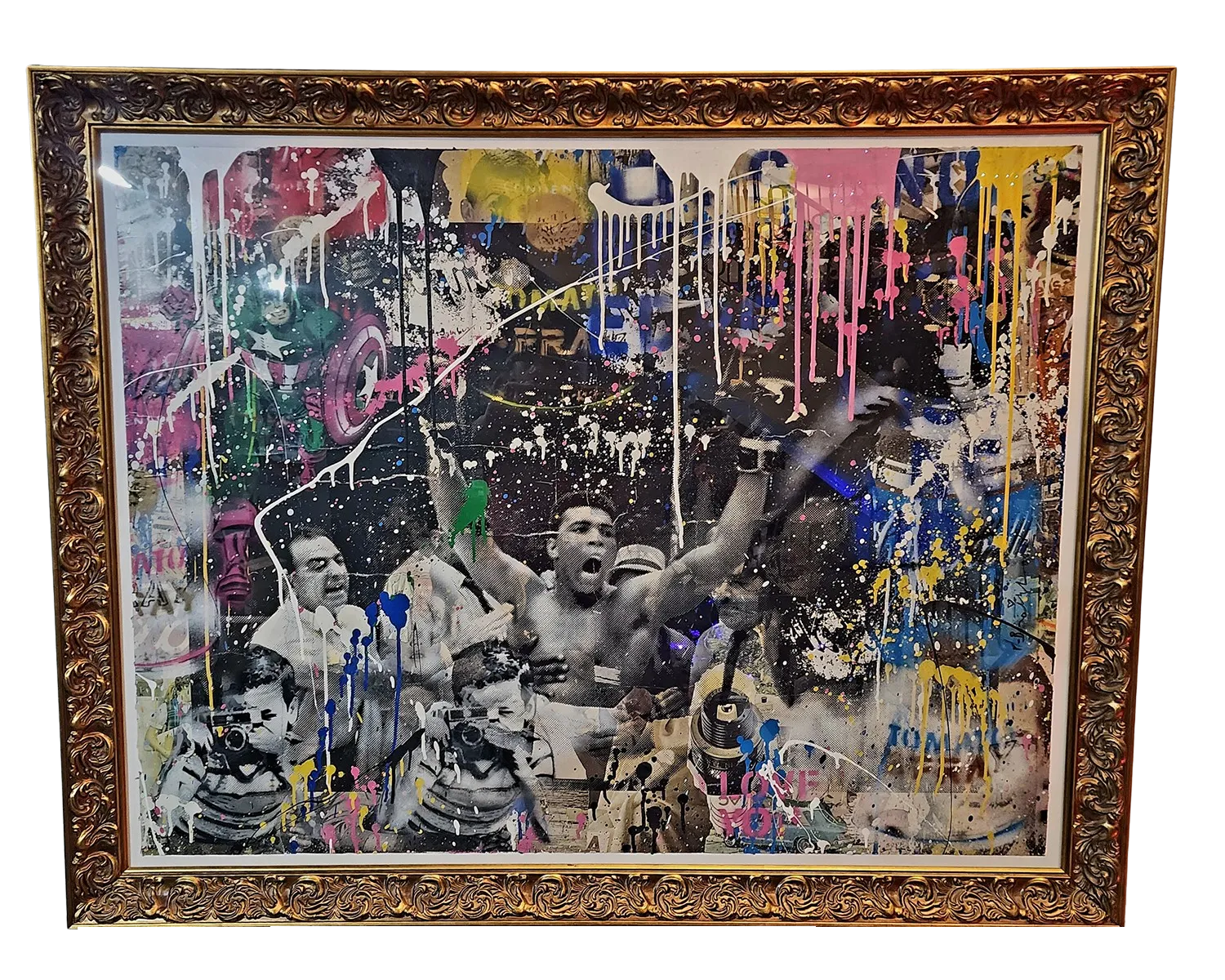 Absolute Ali Unique Original Spray Paint Silkscreen by Mr Brainwash- Thierry Guetta