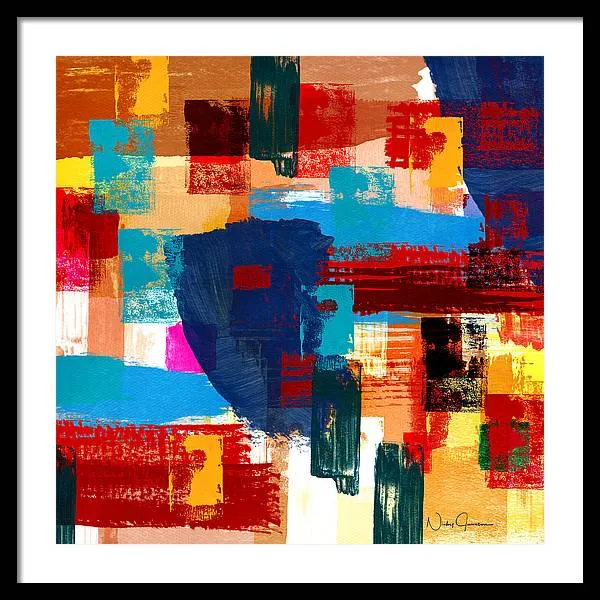 Abstract Textured Collage - Framed Print