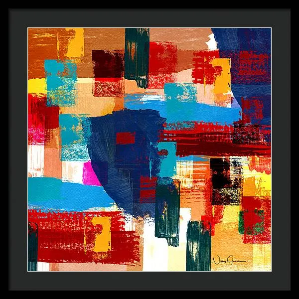 Abstract Textured Collage - Framed Print