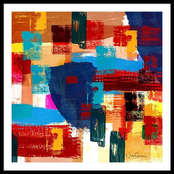 Abstract Textured Collage - Framed Print