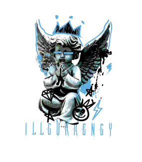 Air Jordan 11 Legend Blue White T-Shirt (Graffiti Angel)| illcurrency