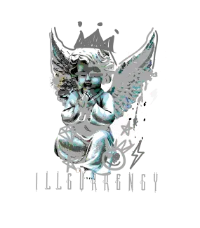 Air Jordan 12 Black/Wolf Grey Black T-Shirt (Graffiti Angel)| illcurrency