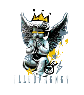 AIR JORDAN 13 “BLUE GREY” | illcurrency White T-Shirt (Graffiti Angel)