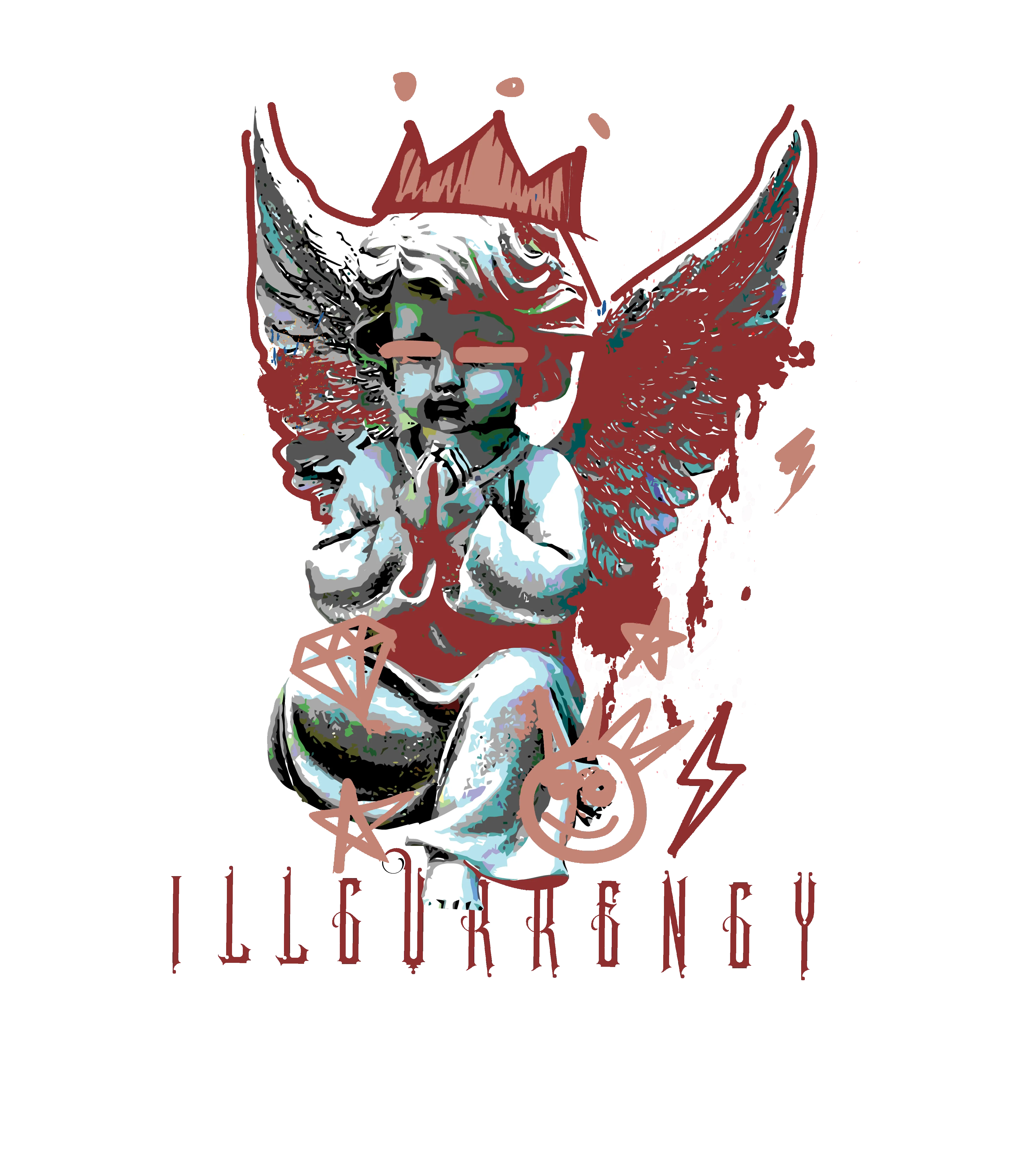 Air Jordan 13 Dune Red White T-Shirt (Graffiti Angel)| illcurrency