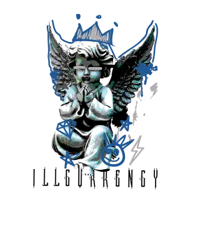 Air Jordan 4 “Military Blue” | illcurrency White T-Shirt (Graffiti Angel)