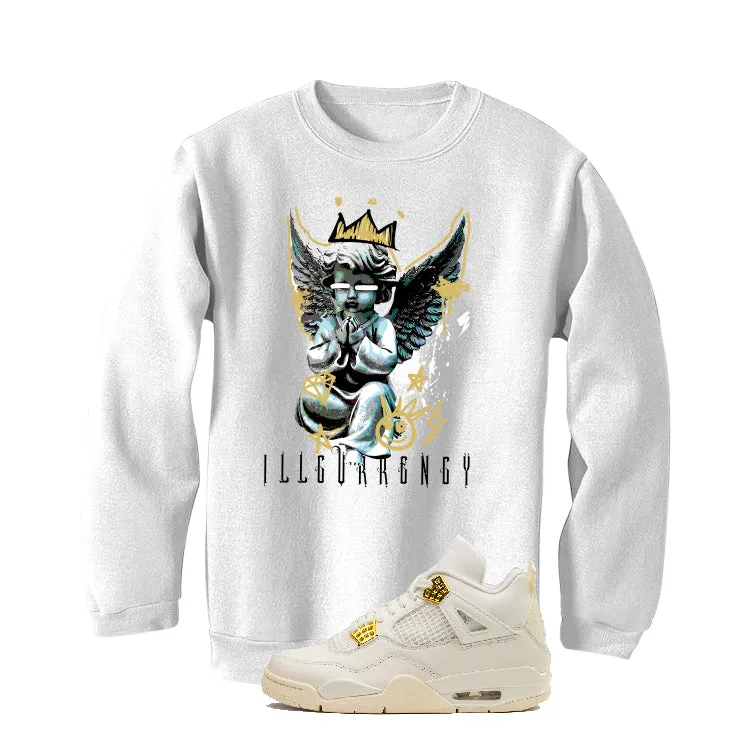 Air Jordan 4 WMNS “Metallic Gold” | illcurrency White T-Shirt (Graffiti Angel)