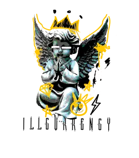 Air Jordan 4 WNNS “Vivid Sulfur” | illcurrency White T-Shirt (Graffiti Angel)