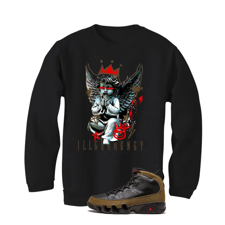 Air Jordan 9 Olive Black T-Shirt (Graffiti Angel)| illcurrency