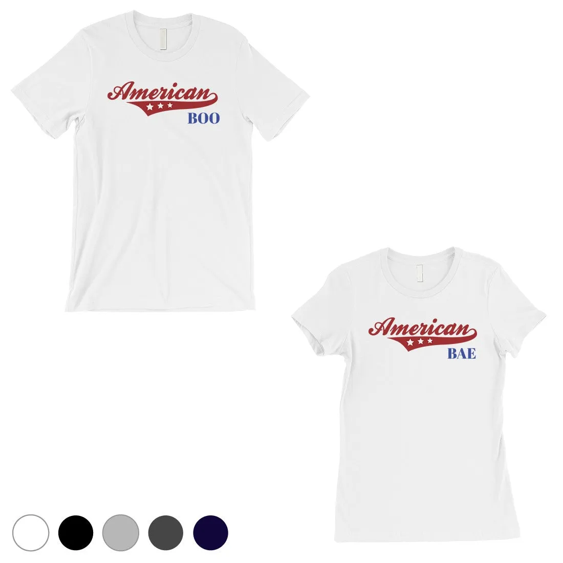American Boo Bae Matching Couple Gift Shirts Grey For Him