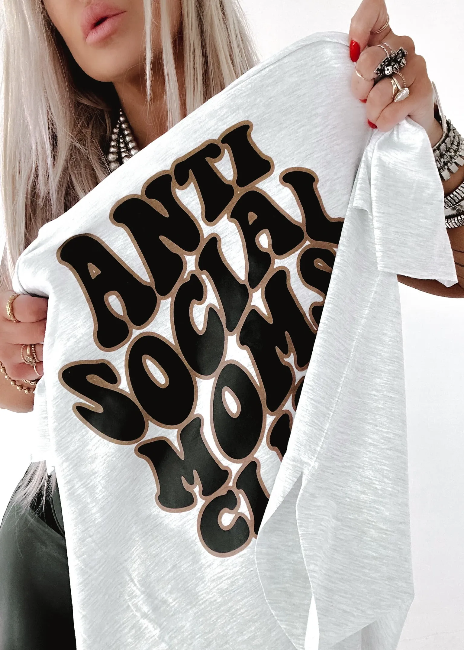 ANTISOCIAL MOMS CLUB SIDE SLIT TEE