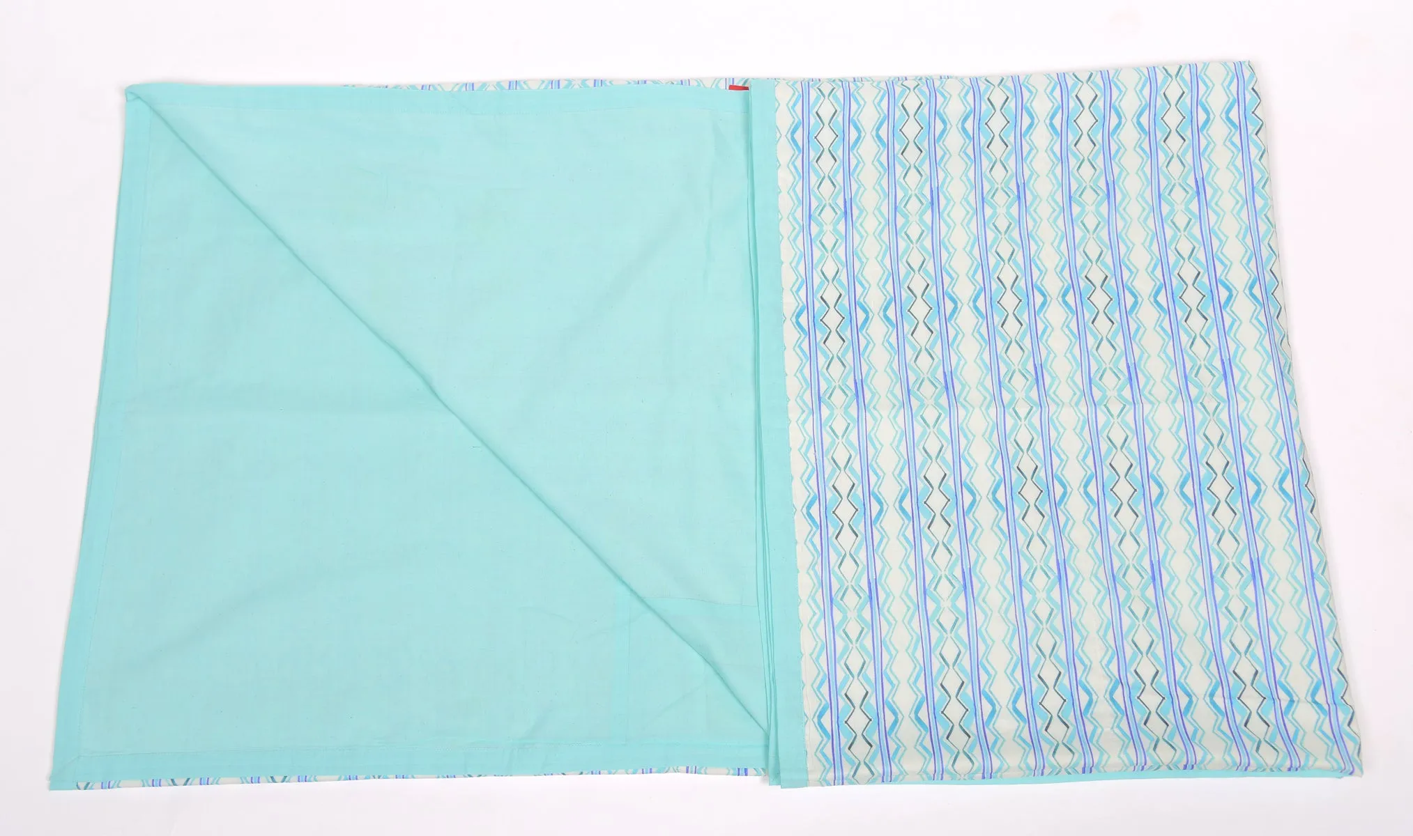 Aqua Geometric Printed Duvet / Dohar