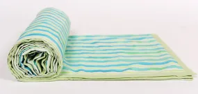 Aqua Stripes Of Line Printed Duvet/ Dohar