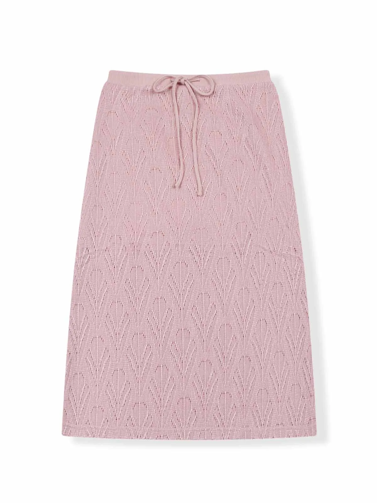 ASOBIO Hollow A-Line Knit Midi Skirt