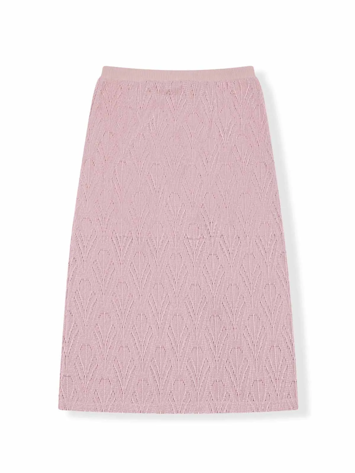 ASOBIO Hollow A-Line Knit Midi Skirt