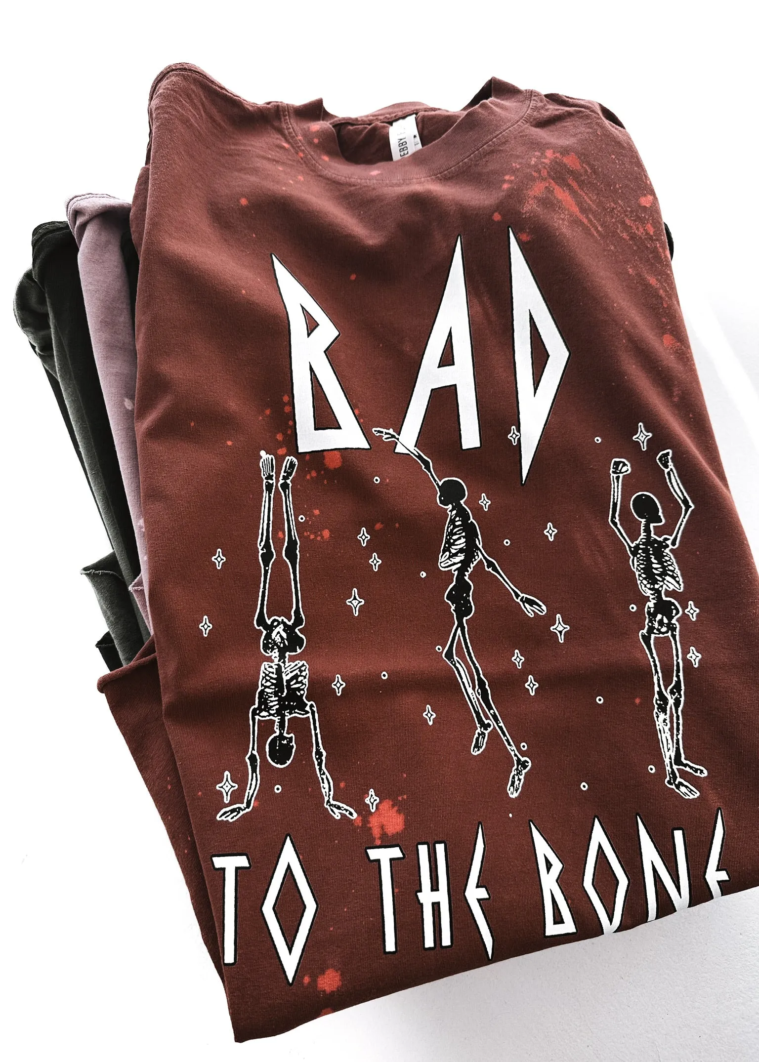 BAD TO THE BONE BLEACHED OUT SIDE SLIT TEE