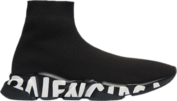 Balenciaga Speed Trainer Graffiti Sneakers - Black
