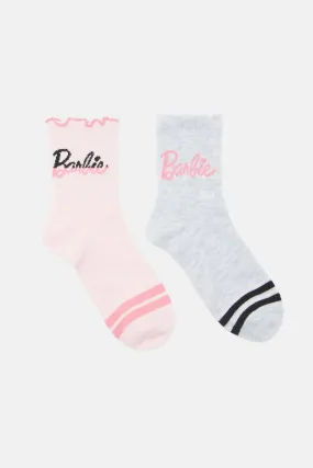 Barbie Vibes 2 Pack Sock Set - Pink/combo