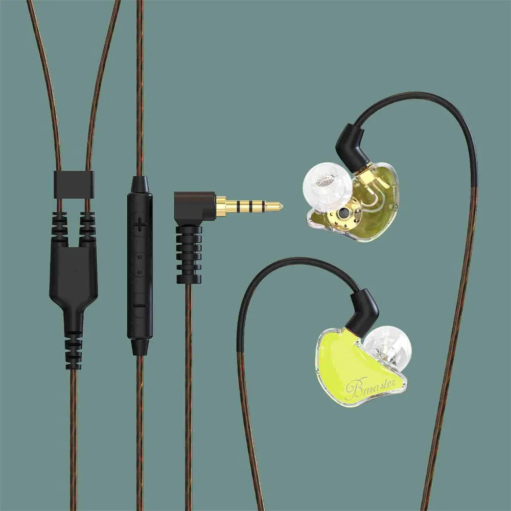 BASN Bmaster Triple Drivers In Ear Monitor Headphones (Yellow)