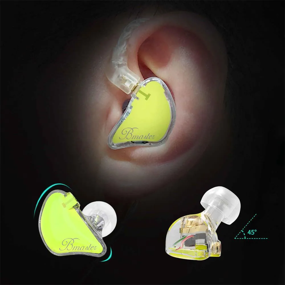 BASN Bmaster Triple Drivers In Ear Monitor Headphones (Yellow)