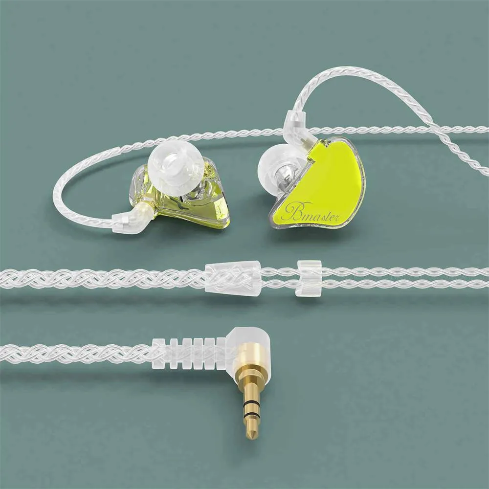 BASN Bmaster Triple Drivers In Ear Monitor Headphones (Yellow)