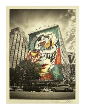 Beauty of Liberty Equality AP Austin Mural Print by Shepard Fairey x Sandra Chevrier x Jon Furlong