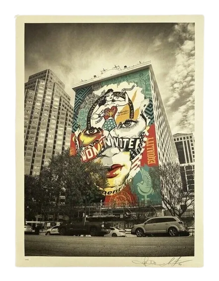 Beauty of Liberty Equality AP Austin Mural Print by Shepard Fairey x Sandra Chevrier x Jon Furlong