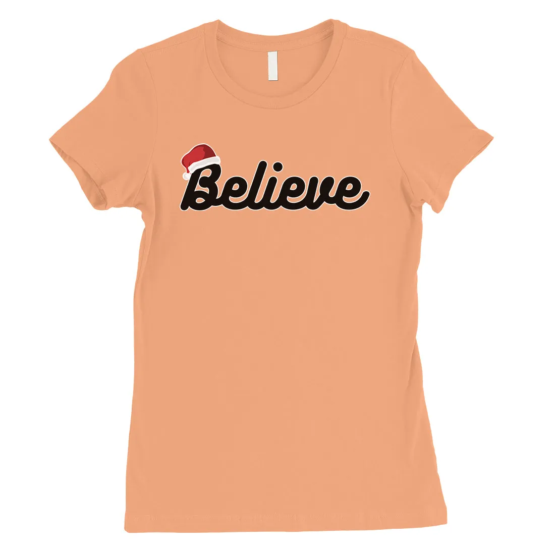 Believe Santa Hat Womens T-Shirt