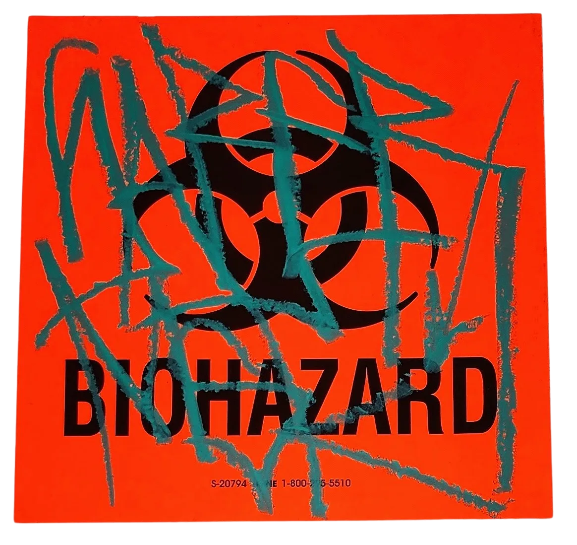 Biohazard Slap-Up Label Sticker Original Tag Art by Saber