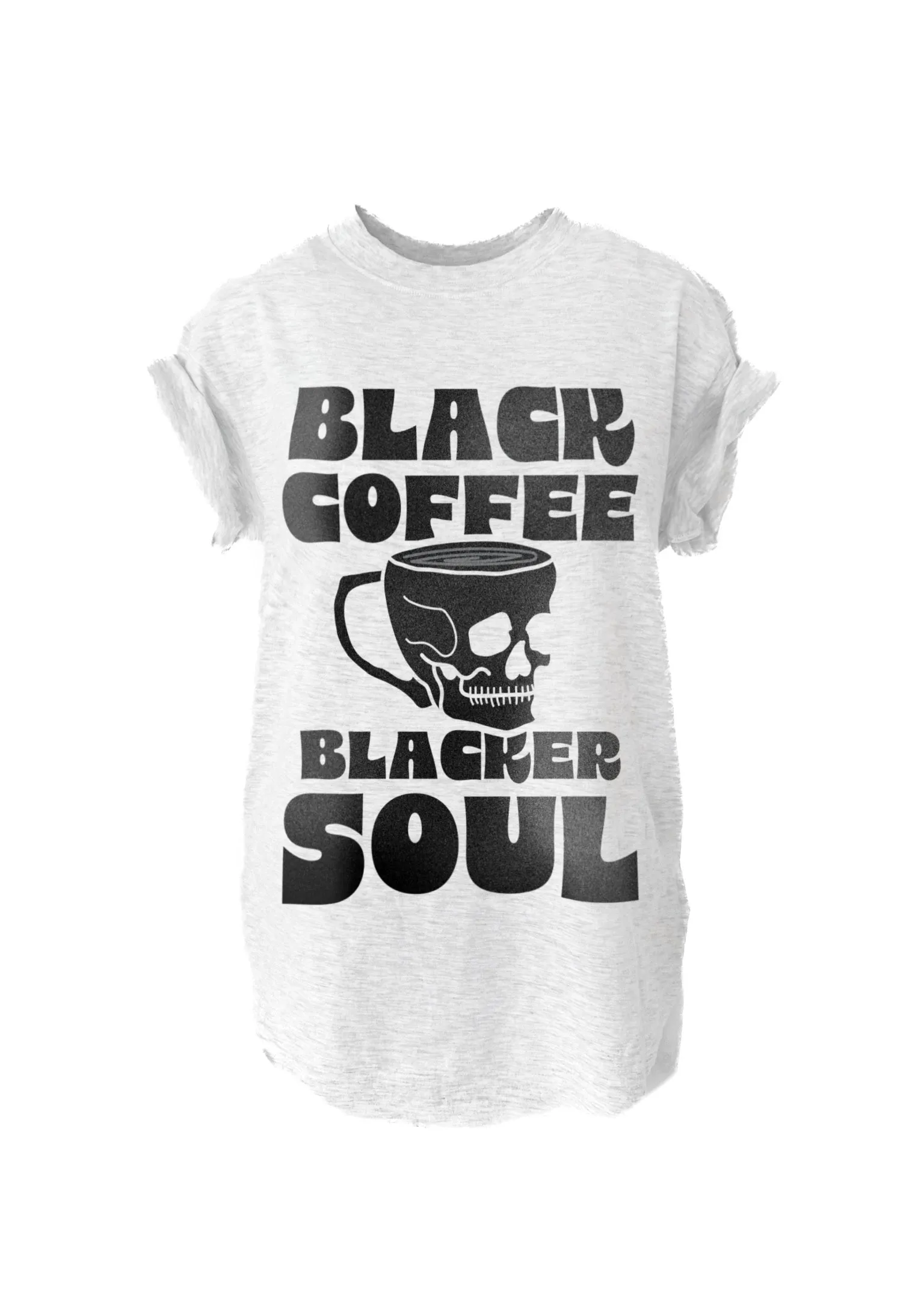 BLACK COFFEE BLACKER SOUL SIDE SLIT TEE