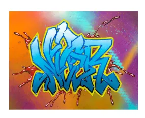 Blue Piece Red Splash PP Archival Print by Nicer- Hector Nazario