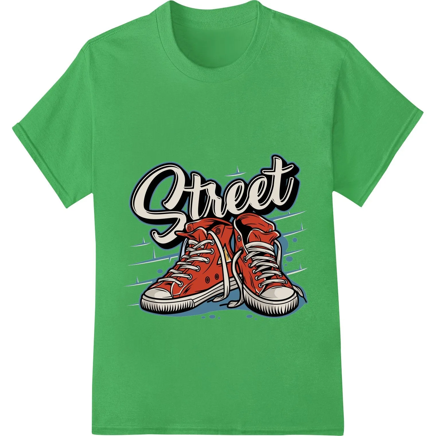 Bold Red Graffiti Street Shoes - Edgy Urban Style