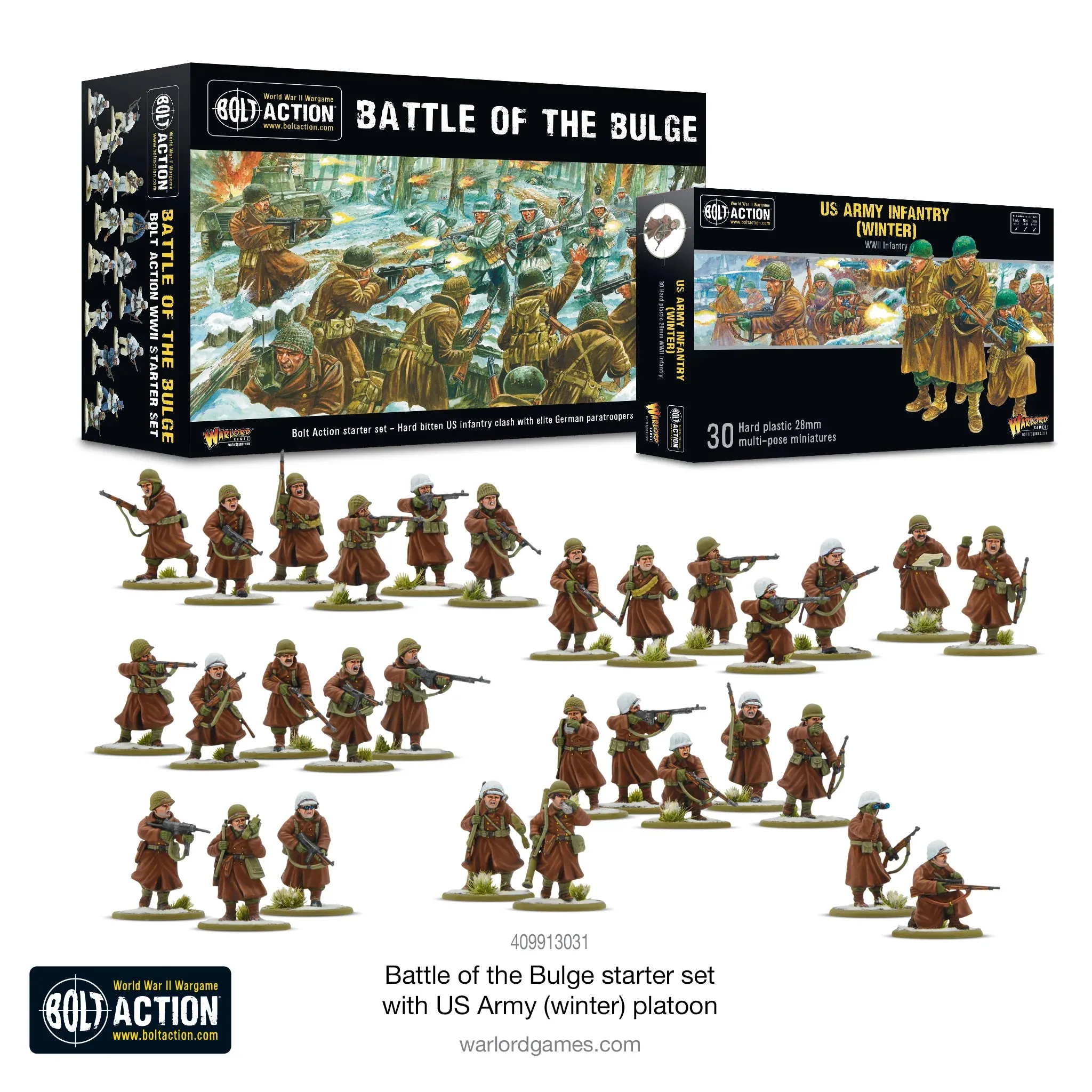 Bolt Action - Battle Of The Bulge Starter Set With Us Army (Winter) Platoon