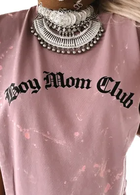 BOY MOM CLUB BLEACHED OUT SIDE SLIT TEE