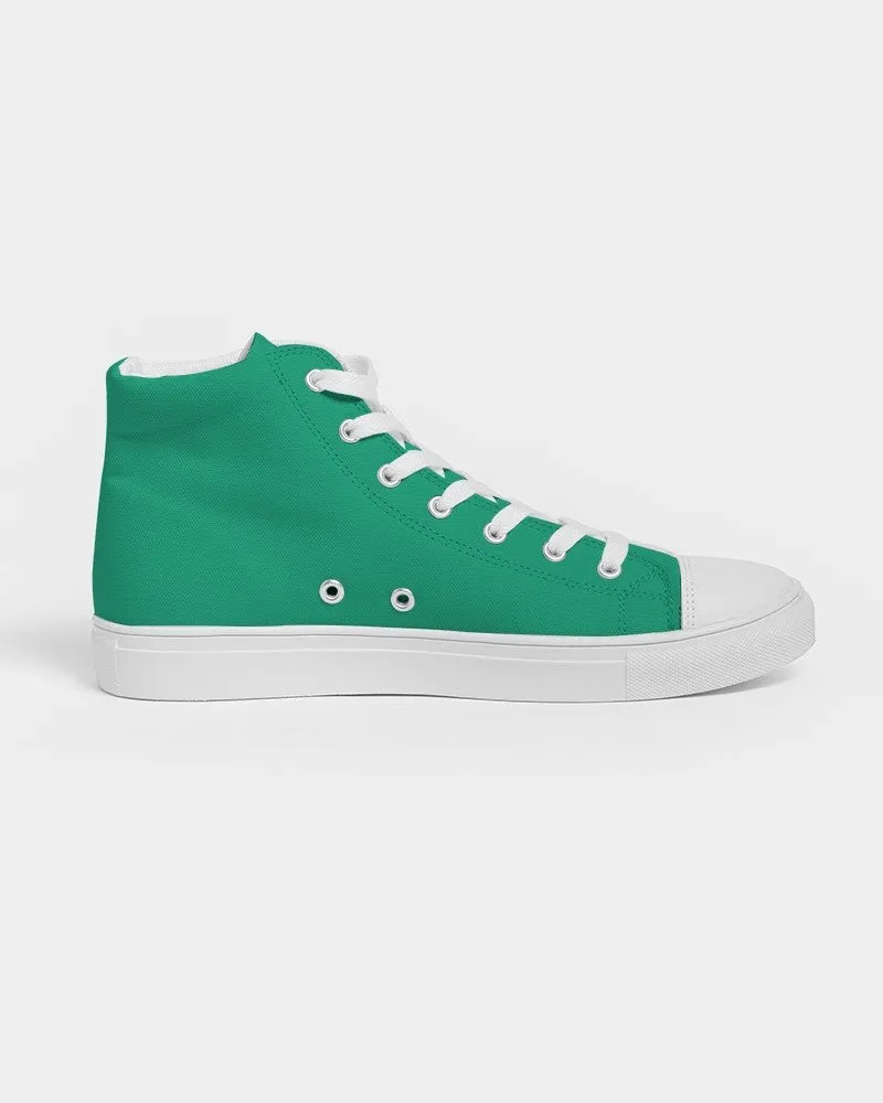 Bright Cool Green Women's High-top Canvas Sneakers | Women's | Bright Pure Cool Green | C100M0Y75K0