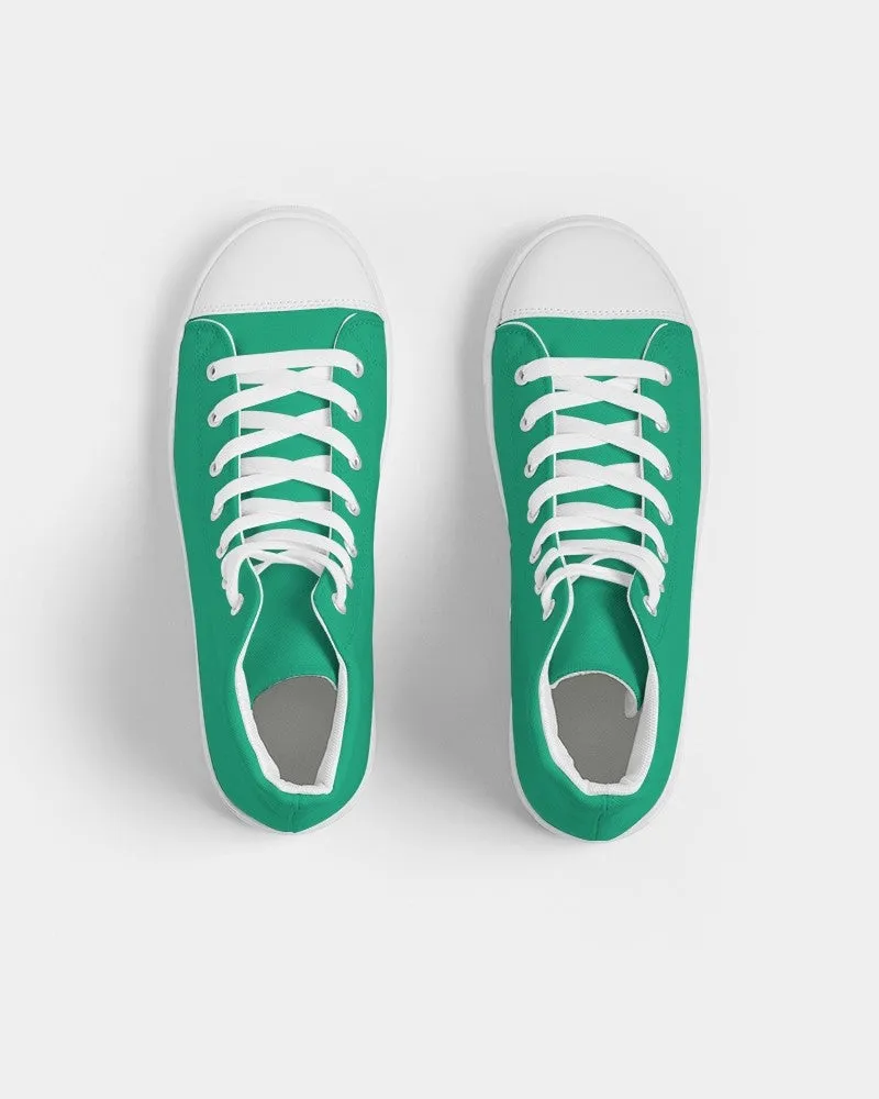 Bright Cool Green Women's High-top Canvas Sneakers | Women's | Bright Pure Cool Green | C100M0Y75K0