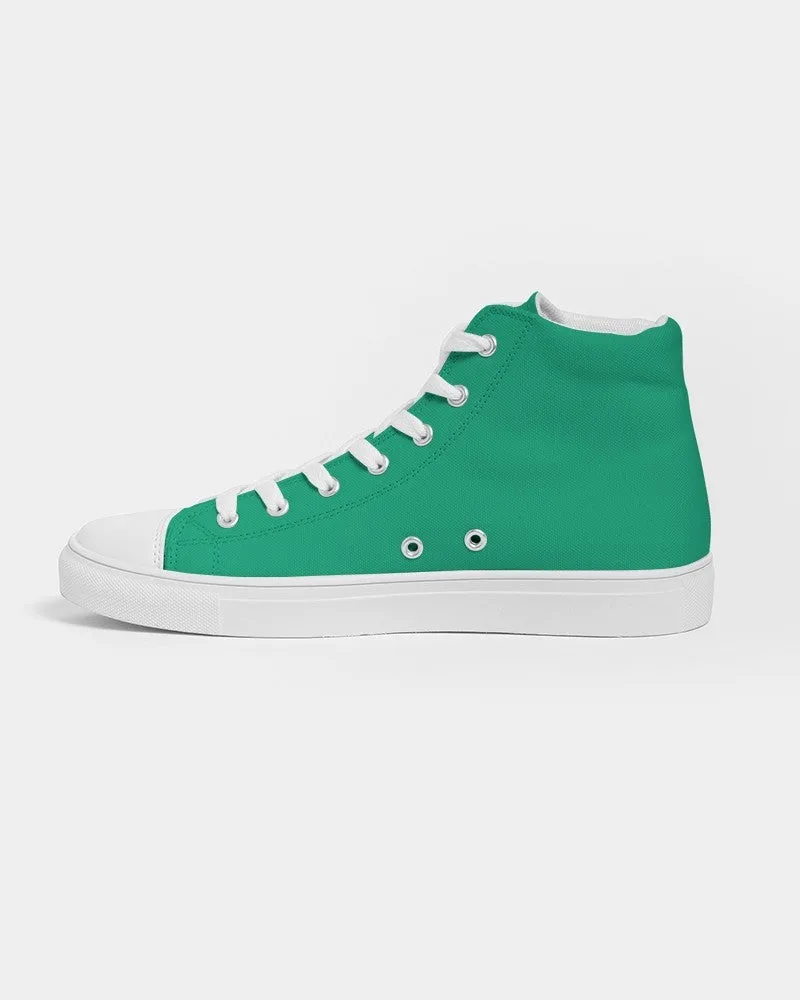 Bright Cool Green Women's High-top Canvas Sneakers | Women's | Bright Pure Cool Green | C100M0Y75K0