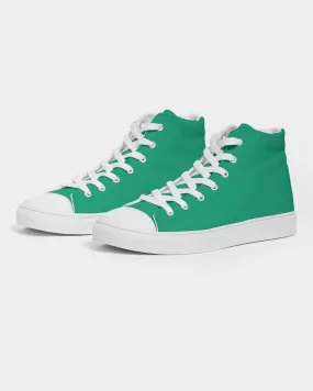 Bright Cool Green Women's High-top Canvas Sneakers | Women's | Bright Pure Cool Green | C100M0Y75K0