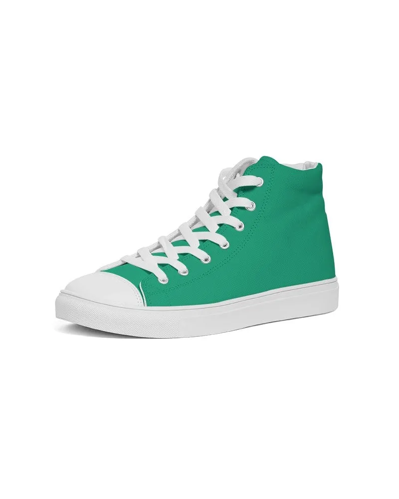 Bright Cool Green Women's High-top Canvas Sneakers | Women's | Bright Pure Cool Green | C100M0Y75K0