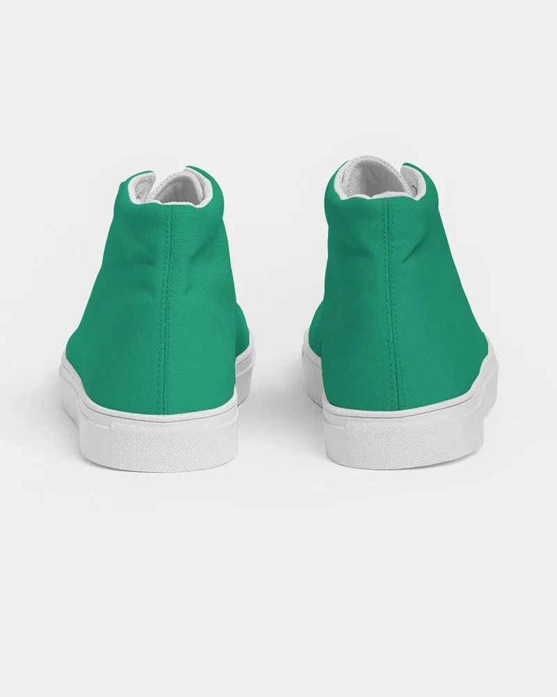 Bright Cool Green Women's High-top Canvas Sneakers | Women's | Bright Pure Cool Green | C100M0Y75K0